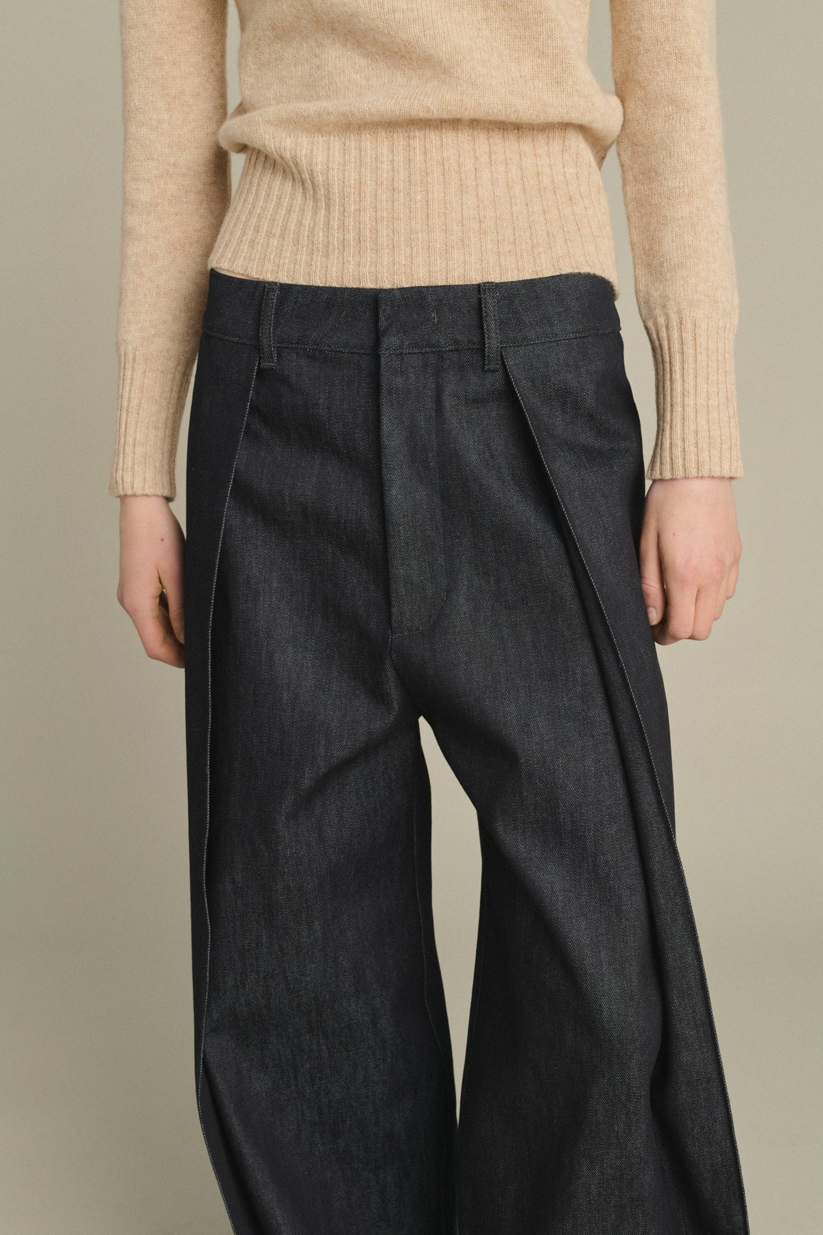 Pantalon à pinces larges en denim