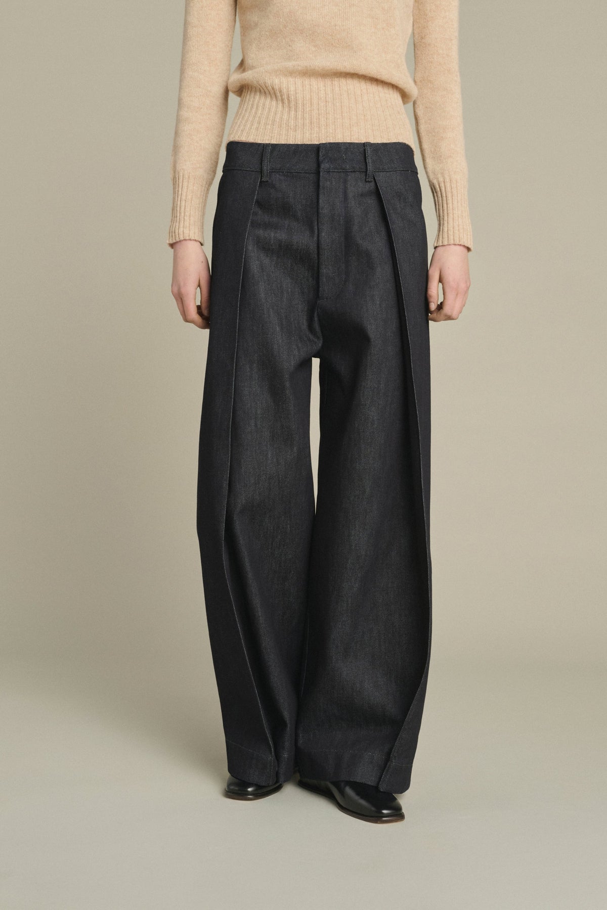 Pantalon à pinces larges en denim
