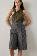 Top asymétrique en toile fluide