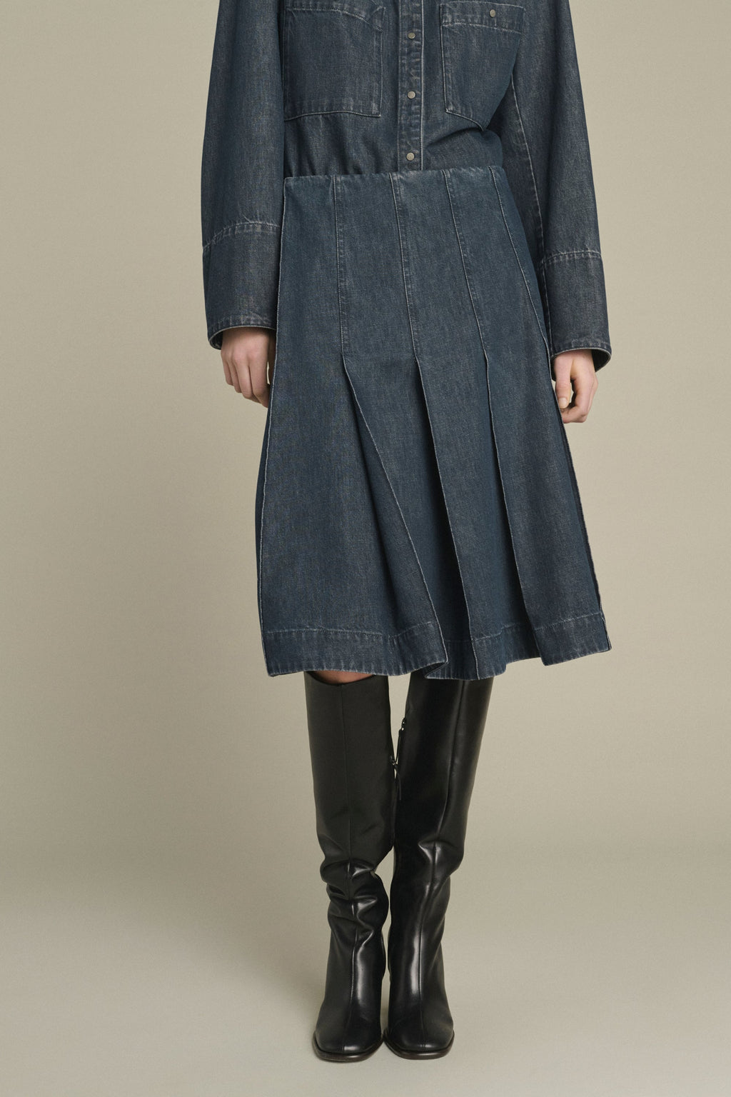 Jupe plissée en denim