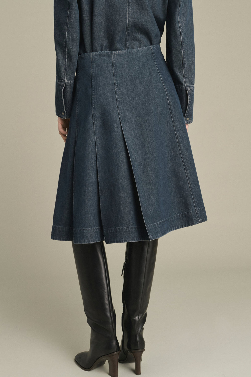 Jupe plissée en denim