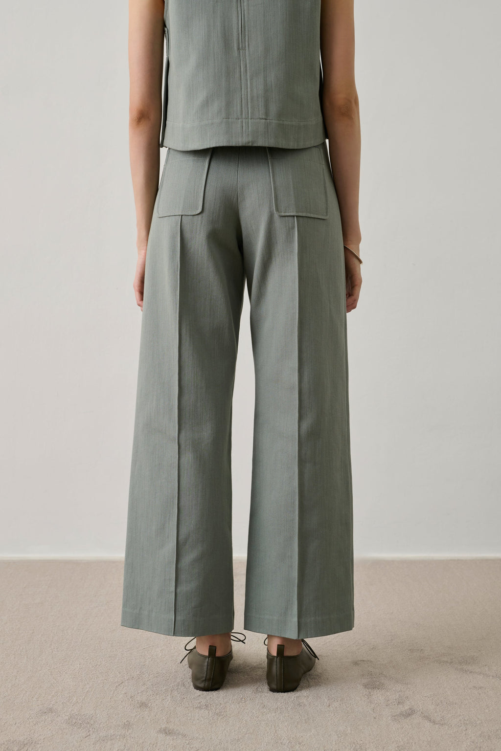 Pantalon en coton gaufrée