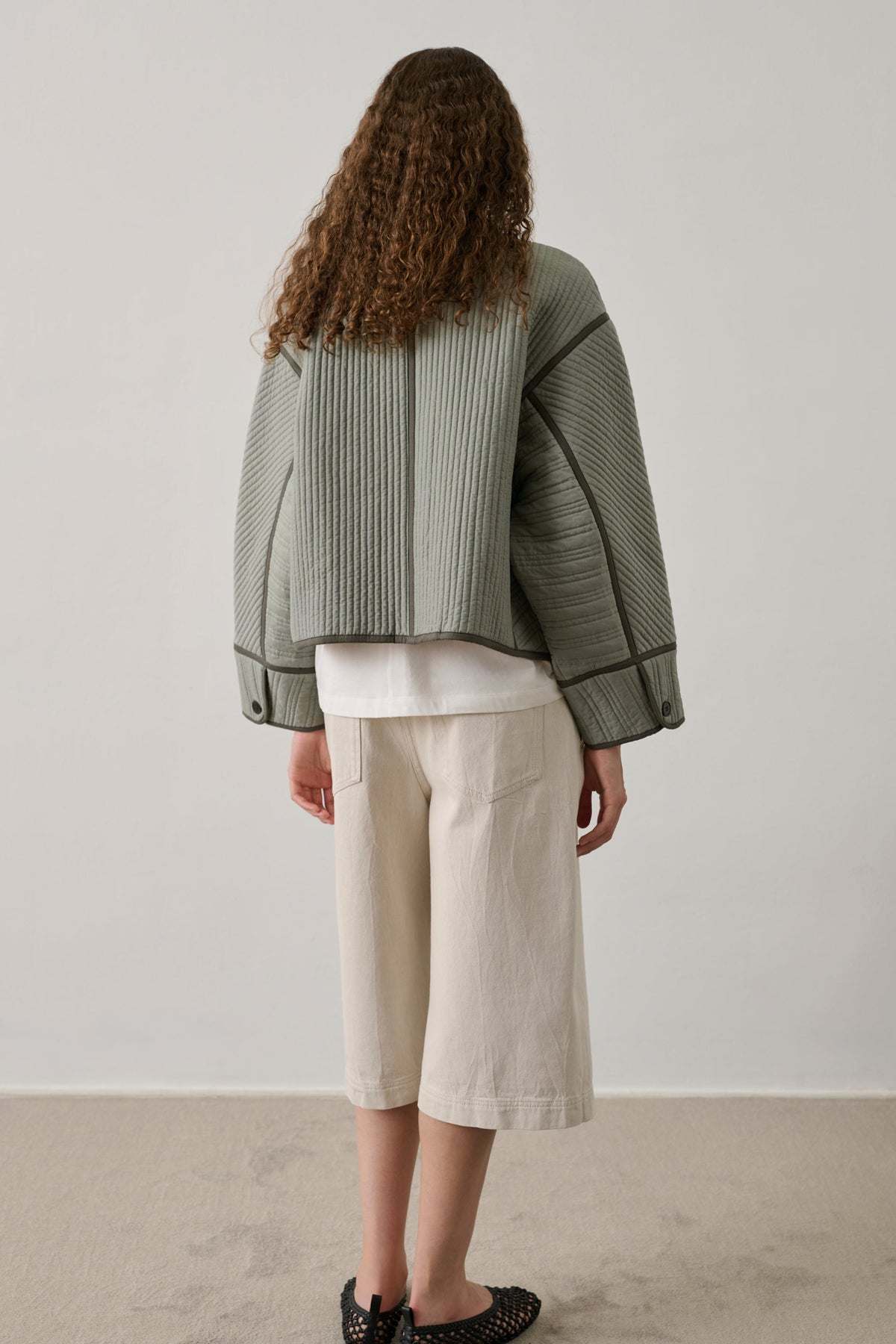 Veste courte en gabardine de coton