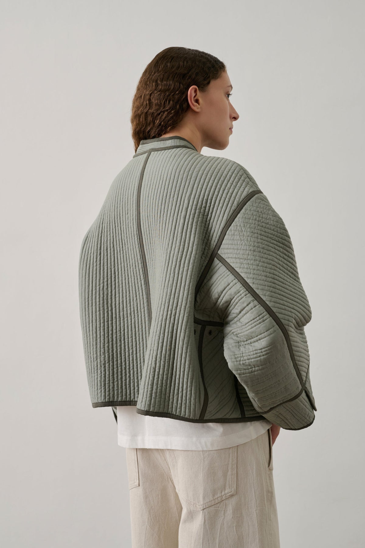 Veste courte en gabardine de coton