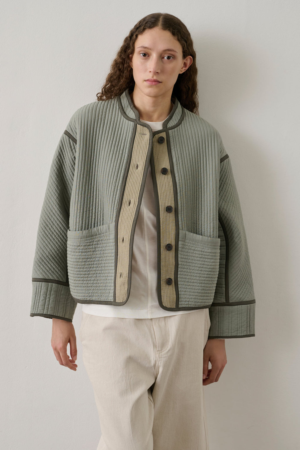 Veste courte en gabardine de coton