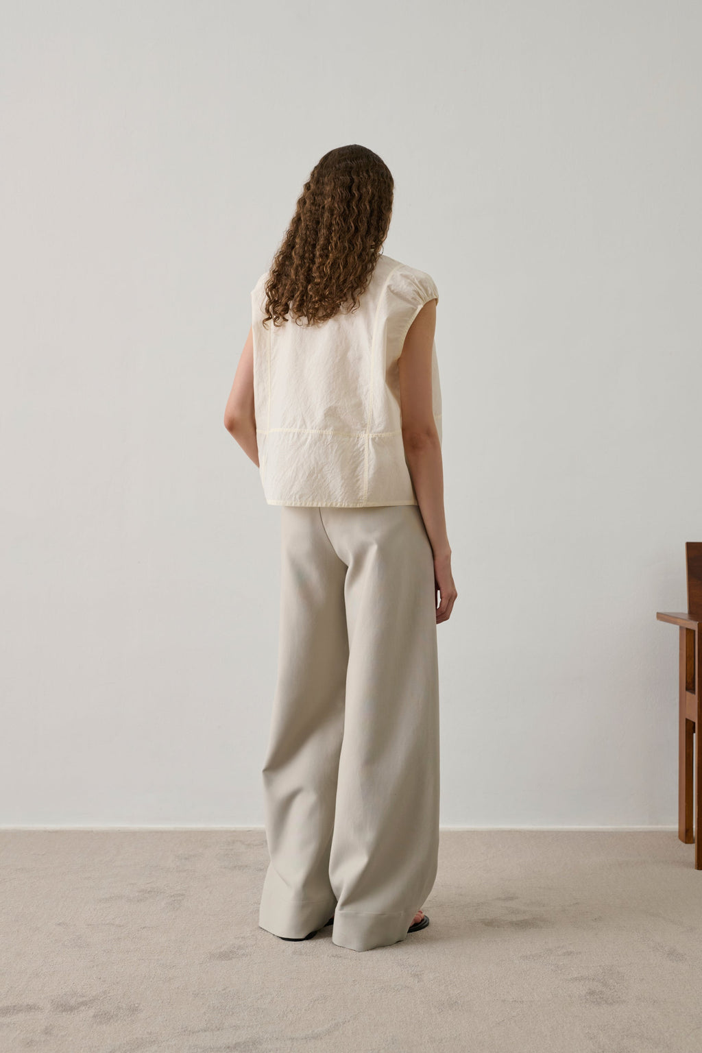 Blouse en popeline froissée