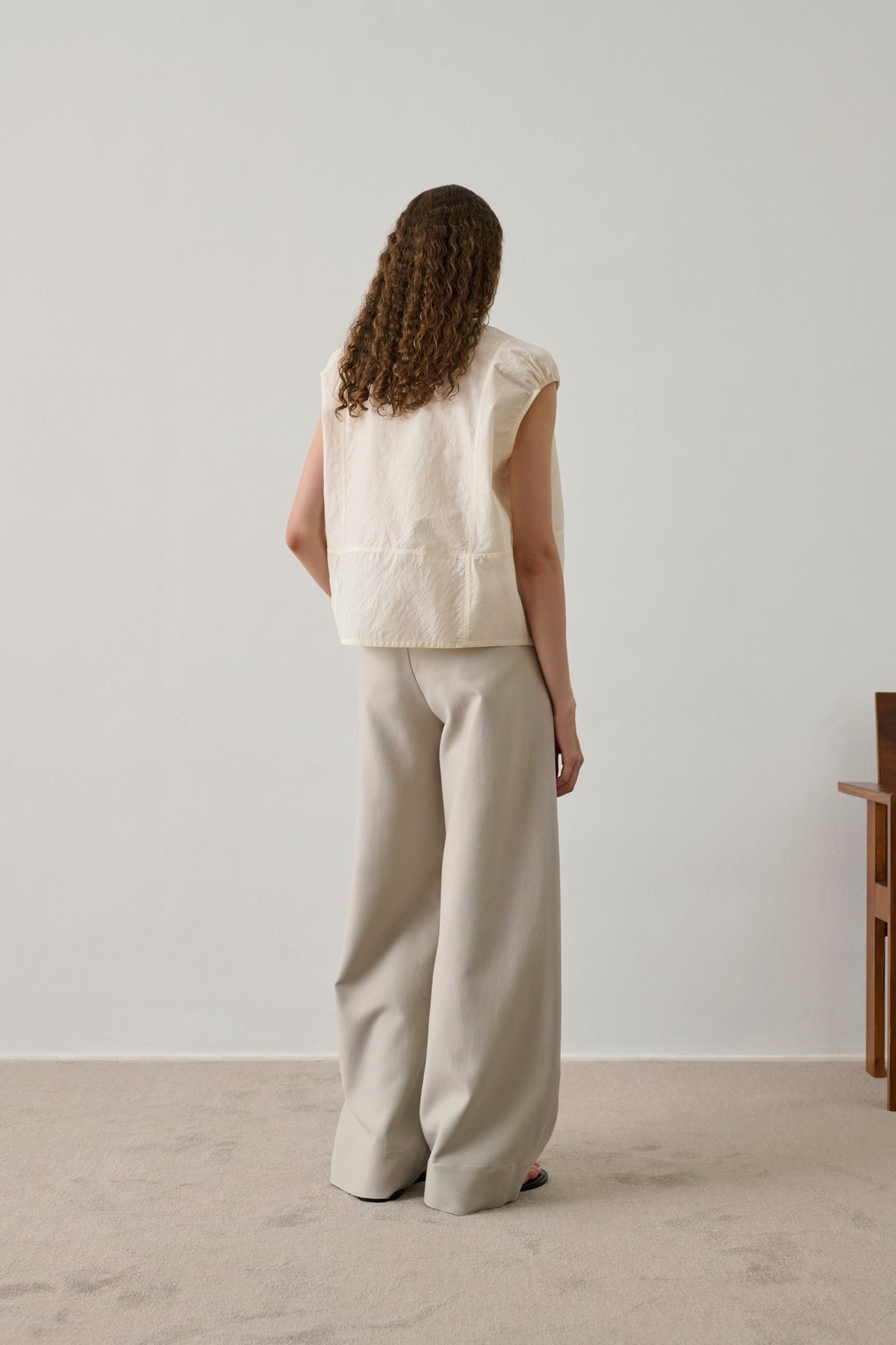 Blouse en popeline froissée