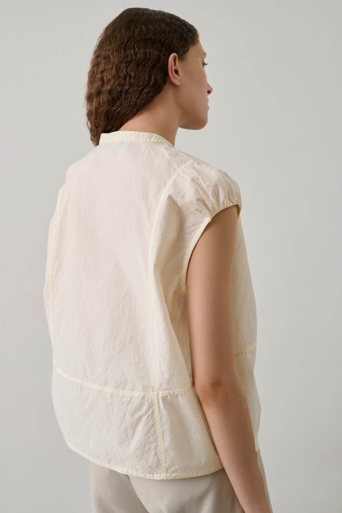 Blouse en popeline froissée