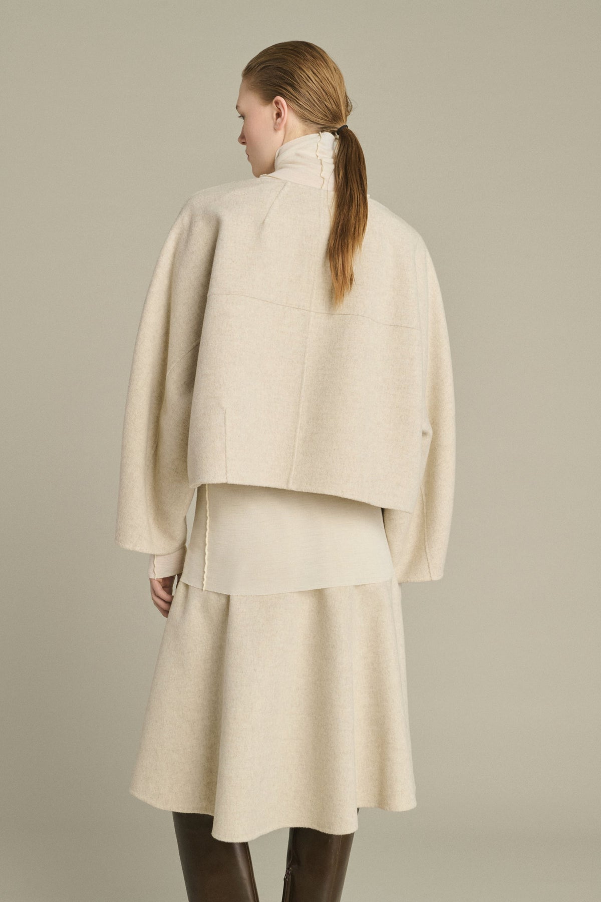 Haut boxy en laine double face