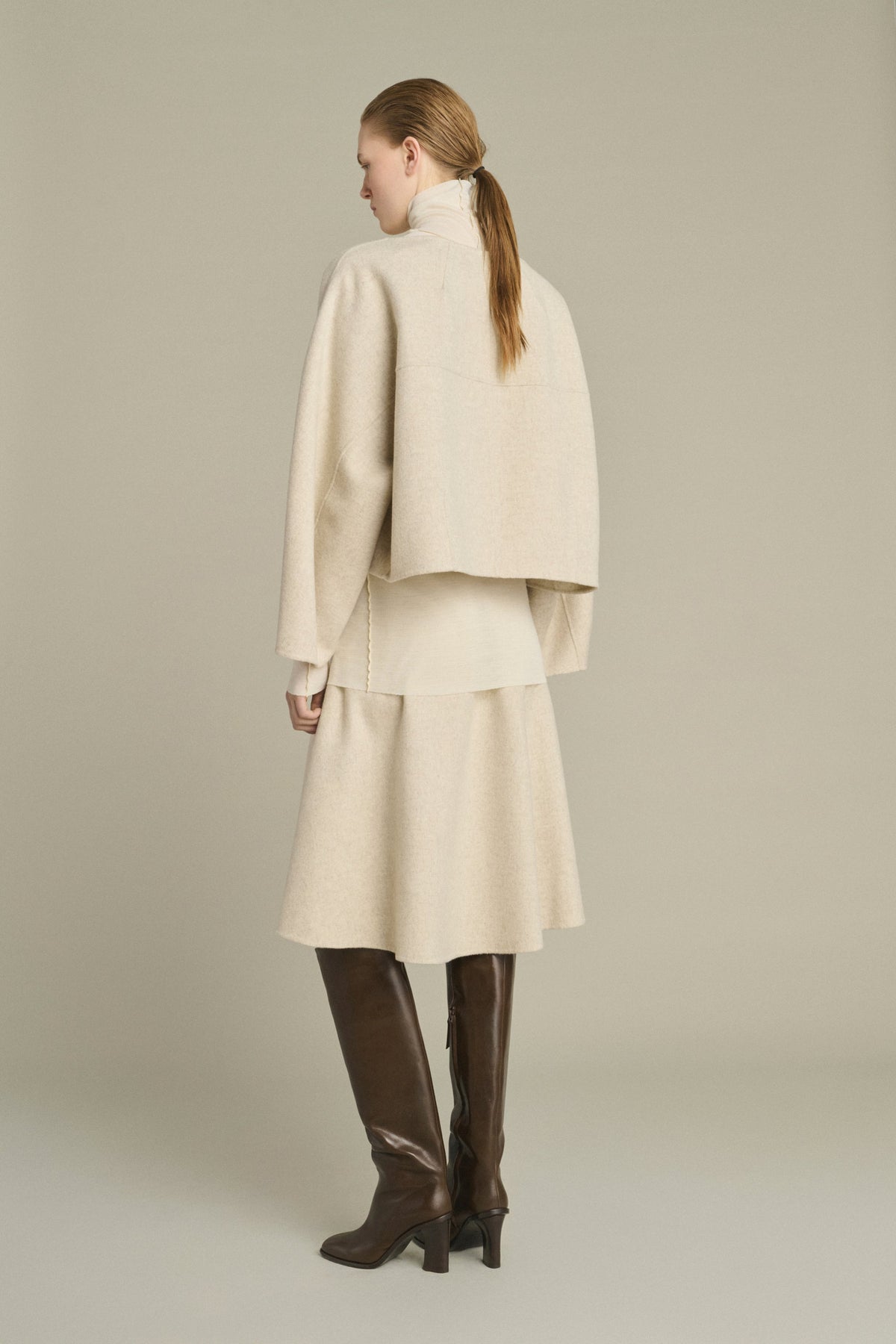 Haut boxy en laine double face