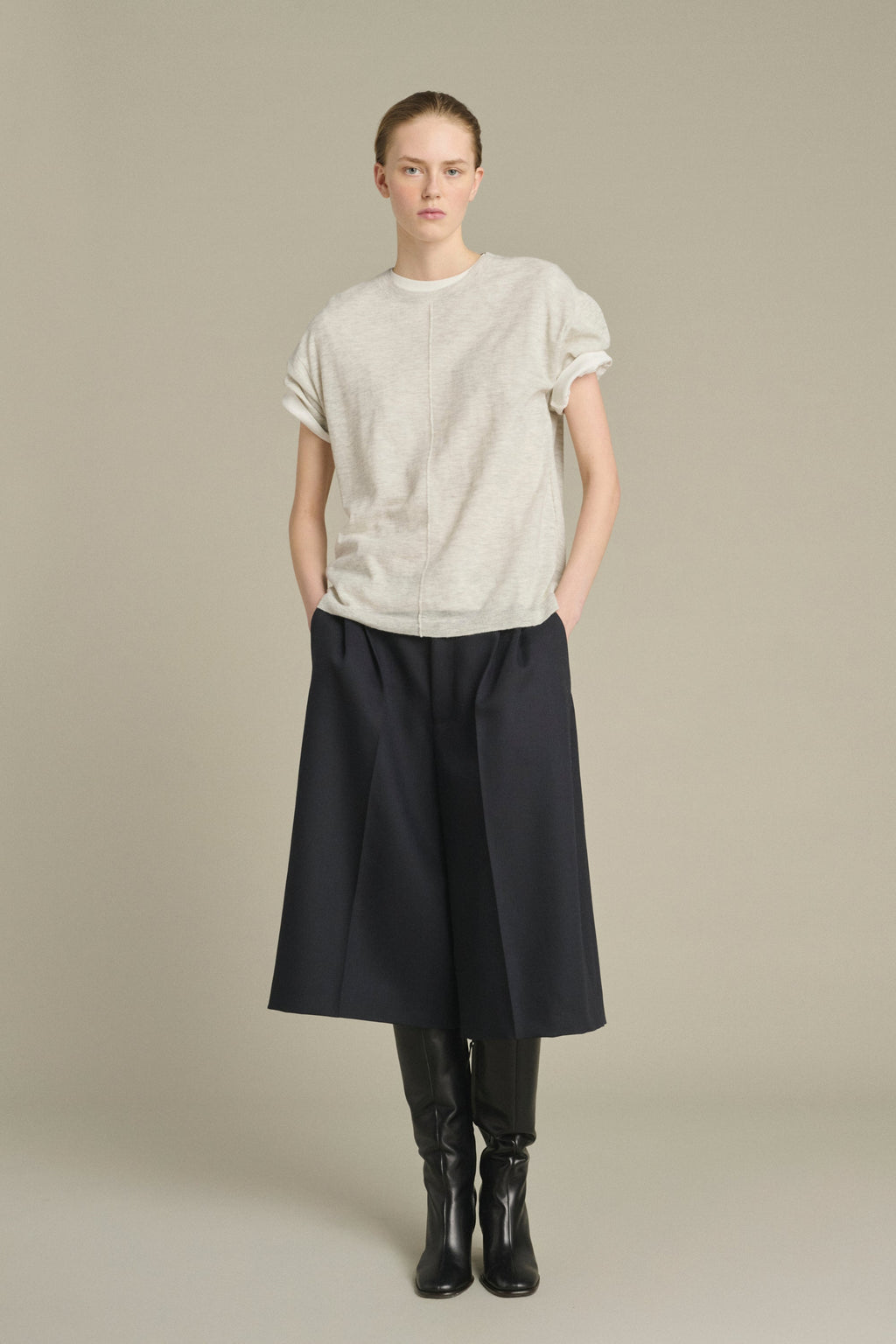 Tee-shirt à coutures apparentes en maille ultra-fine