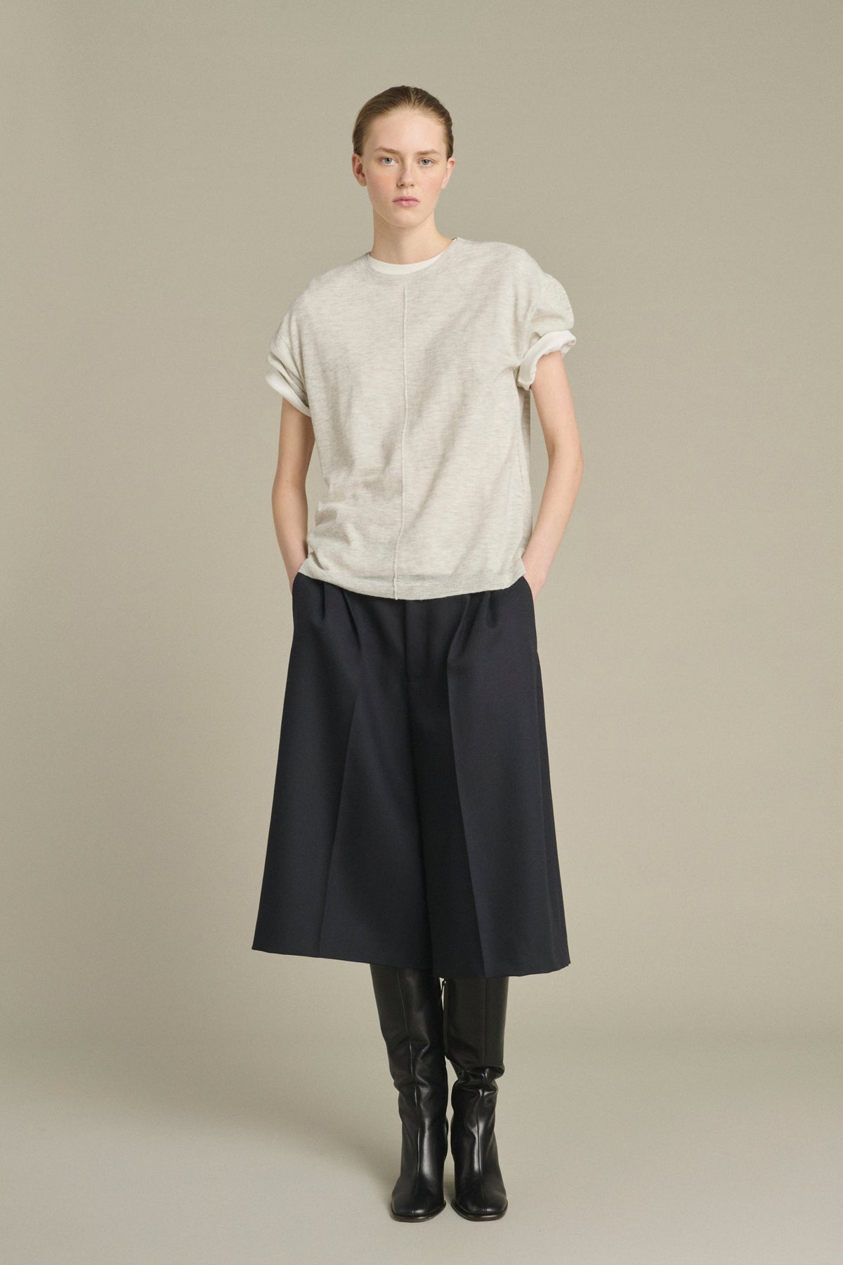 Tee-shirt à coutures apparentes en maille ultra-fine