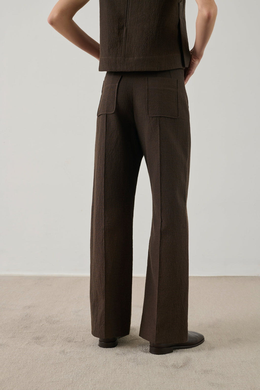 Pantalon en coton gaufrée