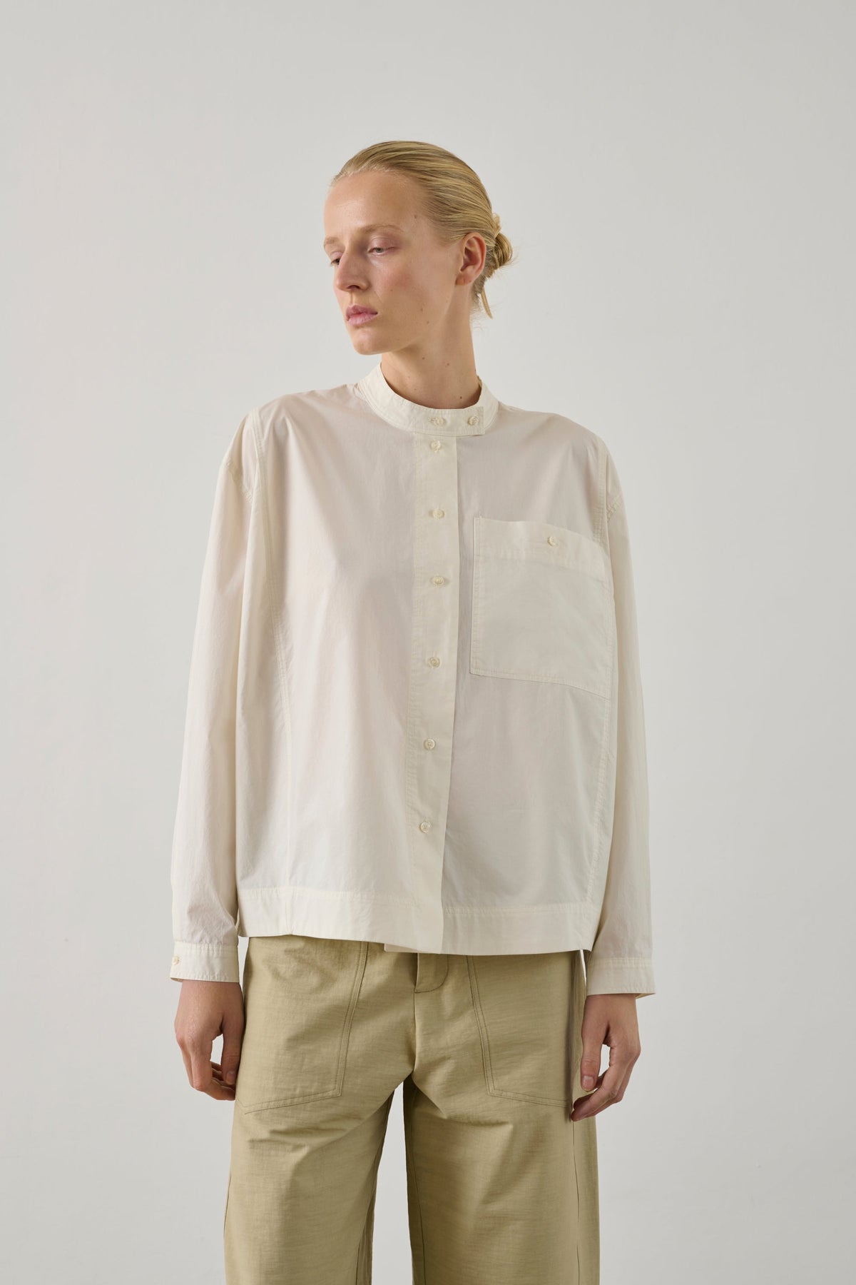 Chemise en popeline lavée