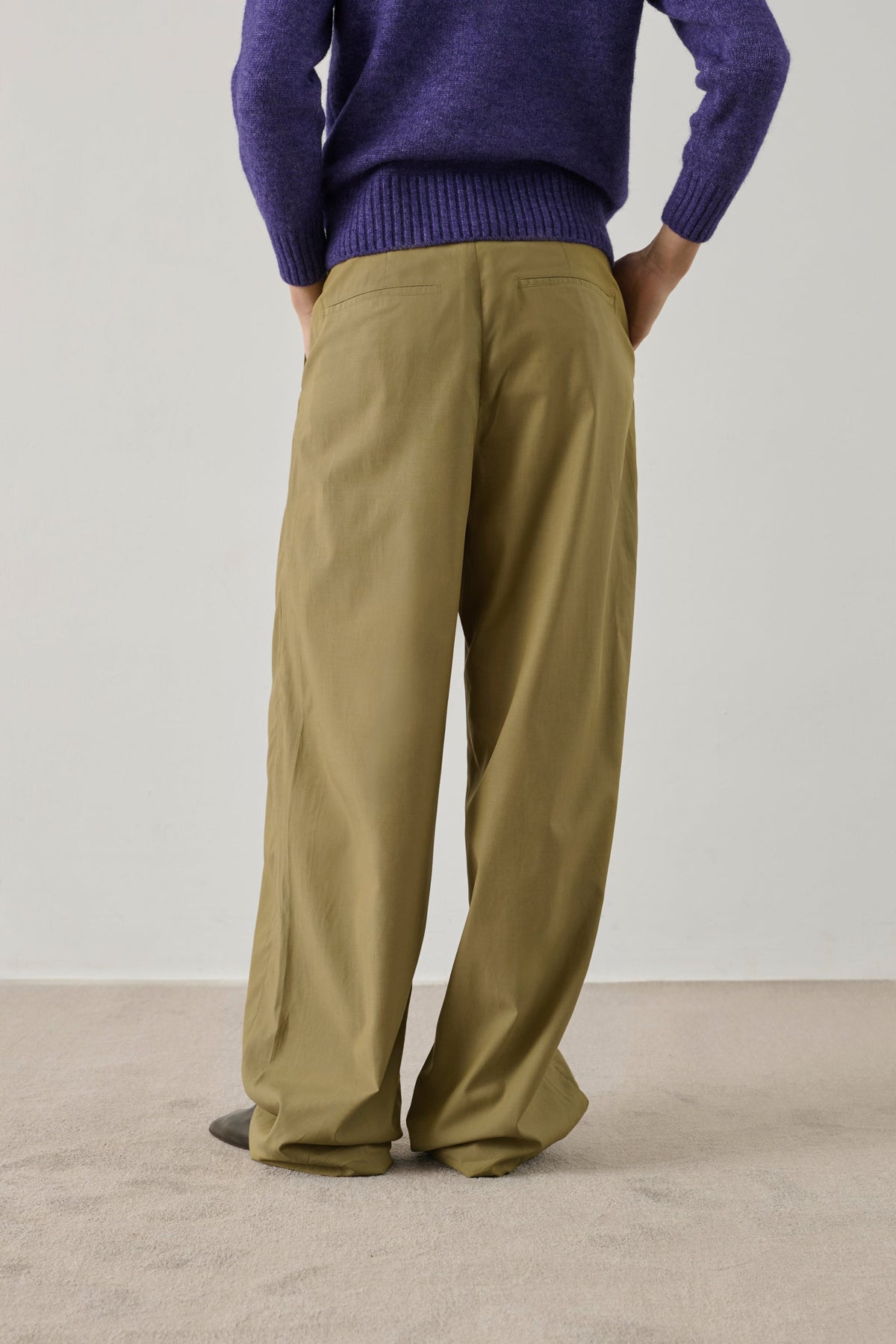 Pantalon large en popeline