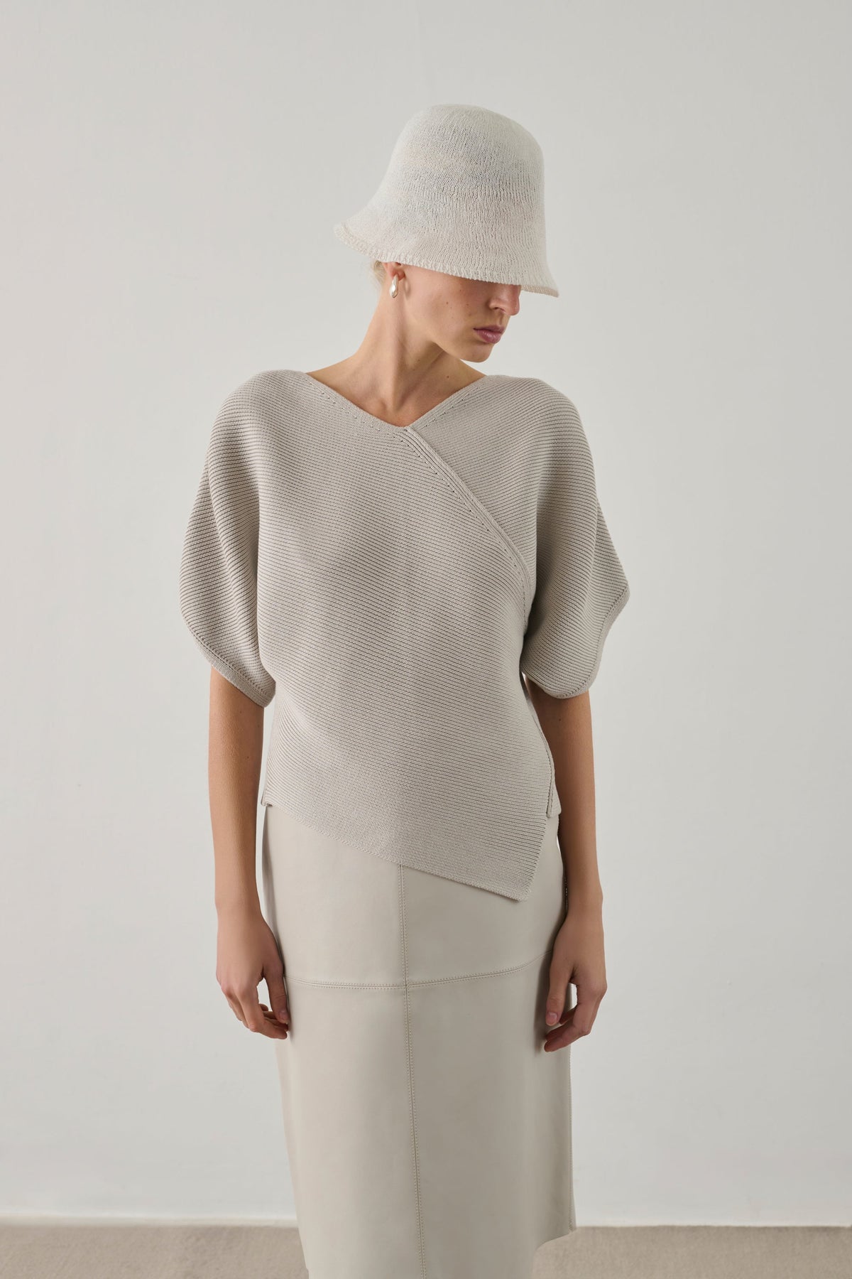 Pull asymétrique en coton