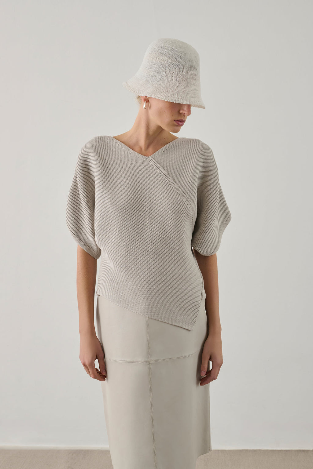 Pull asymétrique en coton