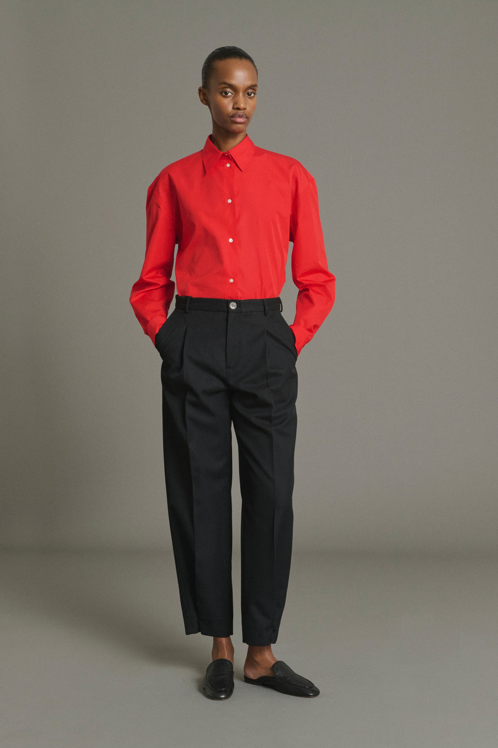 Pantalon en gabardine de laine