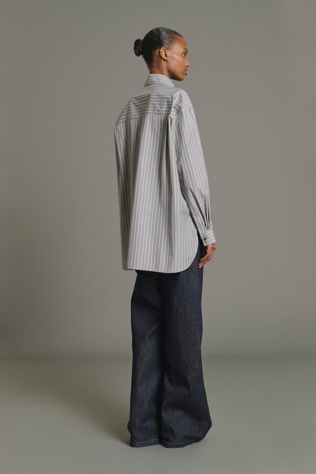 Chemise oversize en popeline glacée
