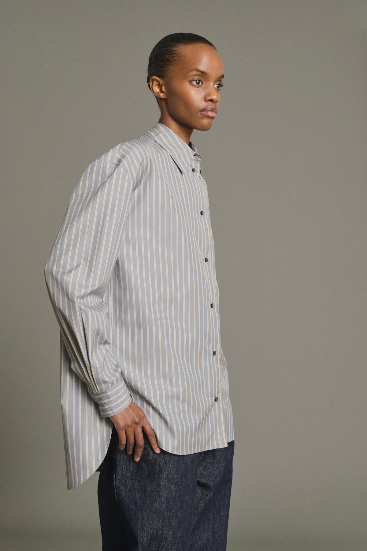 Chemise oversize en popeline glacée