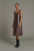 Robe débardeur oversize en cuir glacé