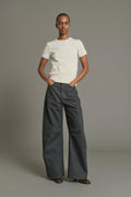 Jean barrel en toile enduite