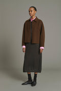 Veste boxy en laine double face