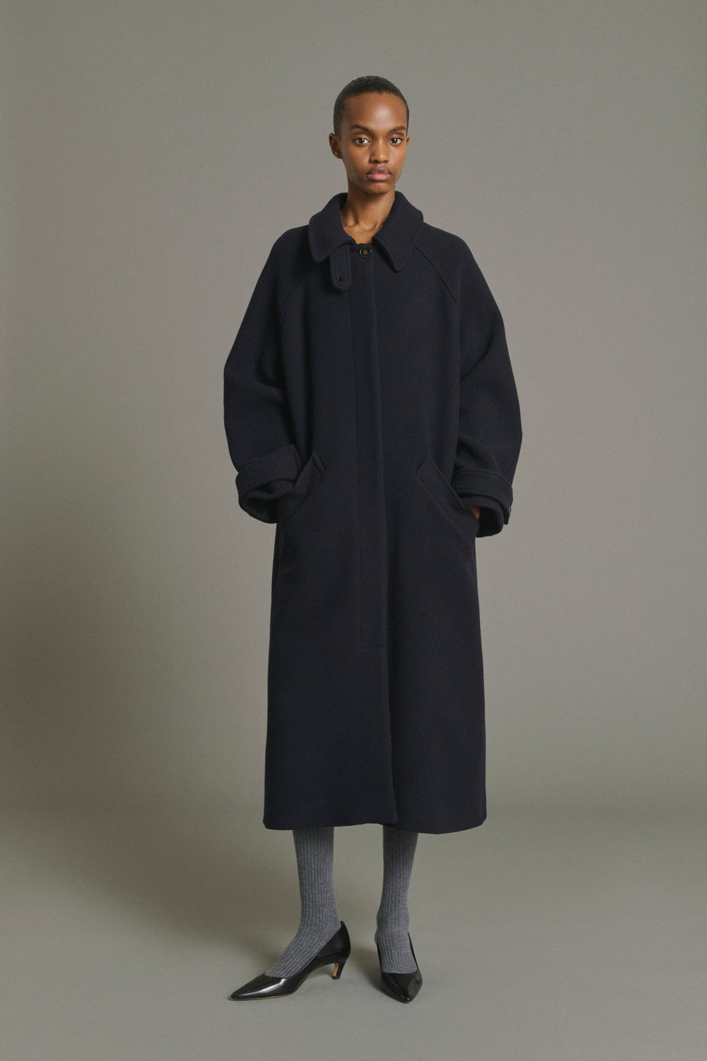 Manteau raglan en double tweed