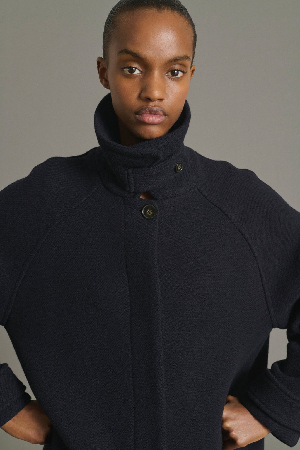 Manteau raglan en double tweed