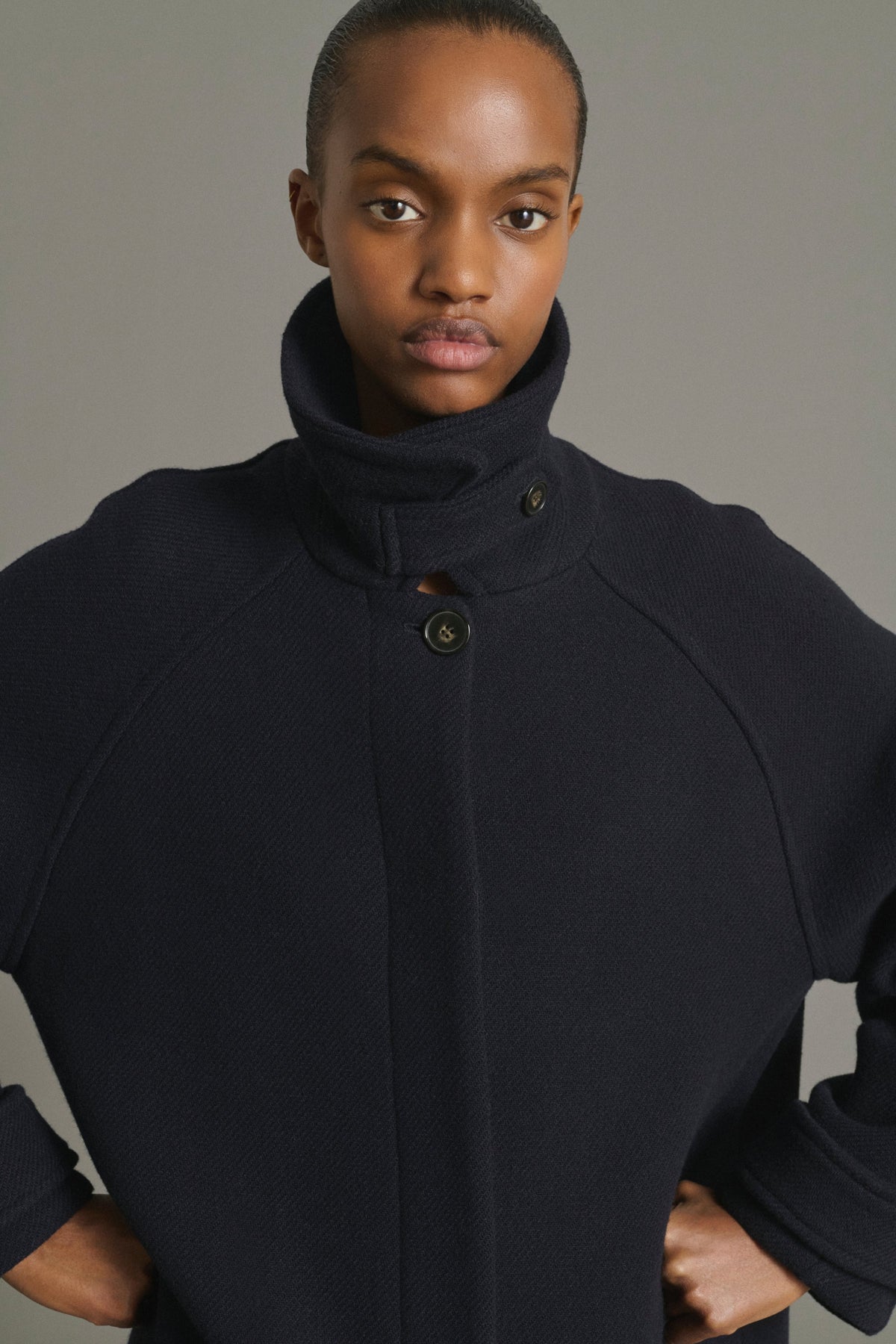Manteau raglan en double tweed