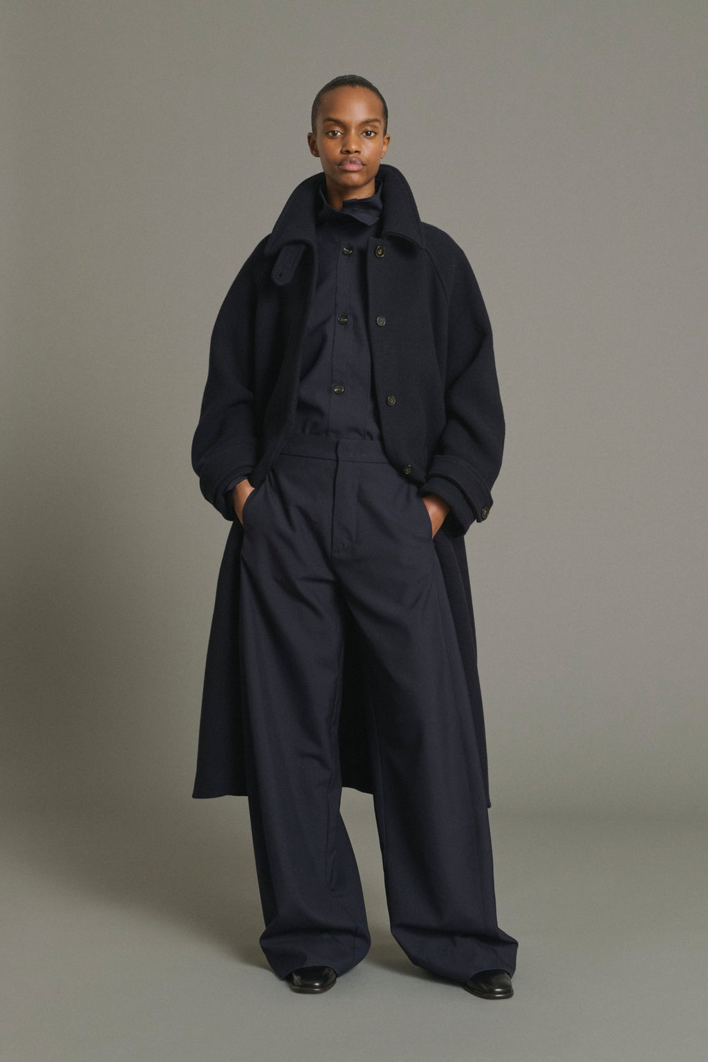 Manteau raglan en double tweed