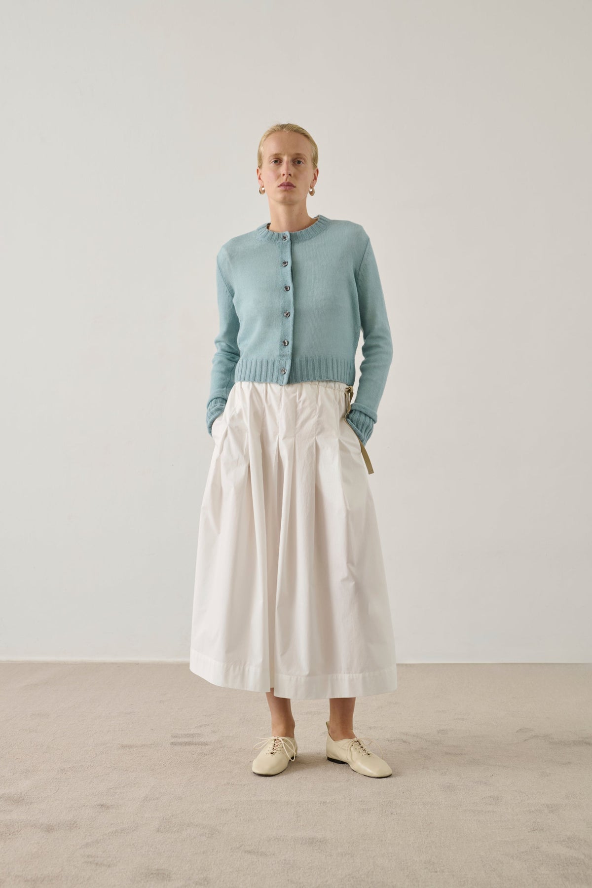 Cardigan court en laine et alpaga