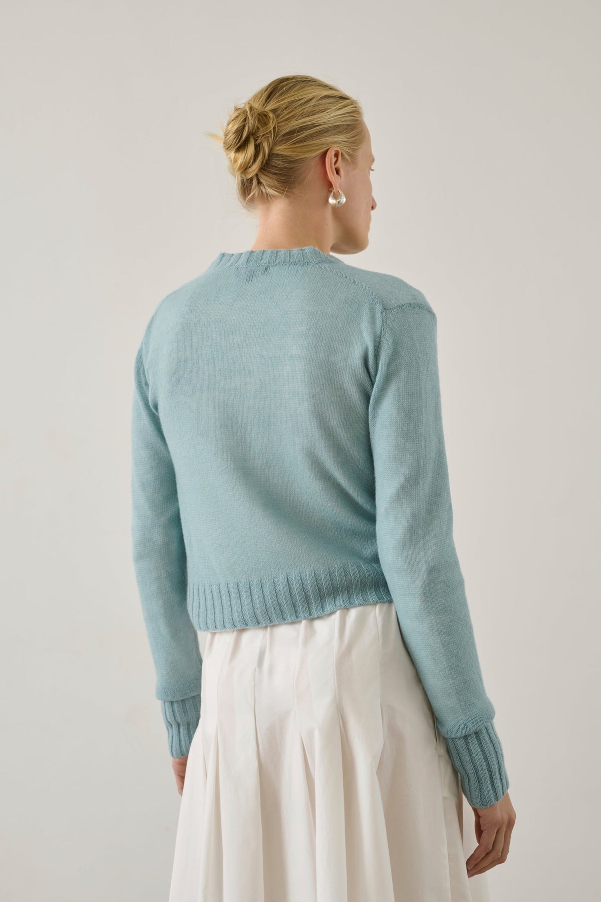 Cardigan court en laine et alpaga