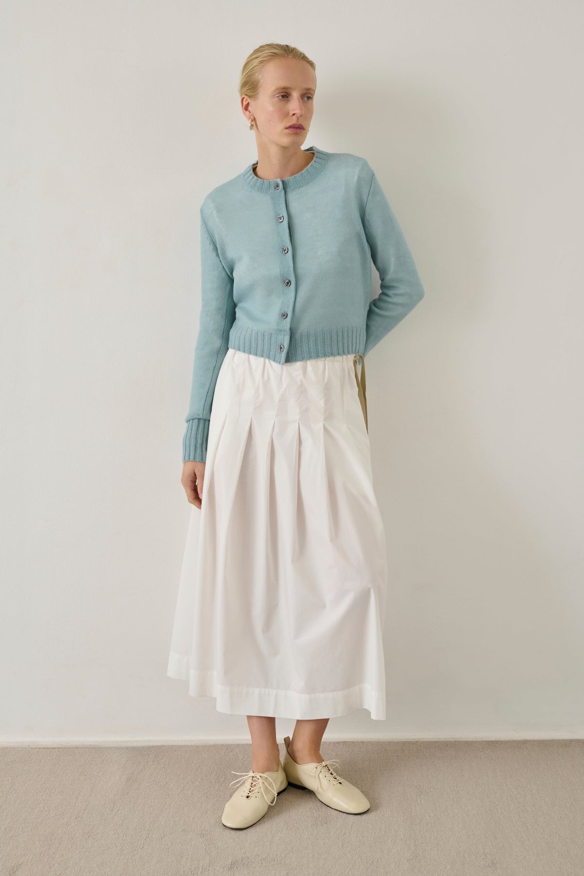 Cardigan court en laine et alpaga