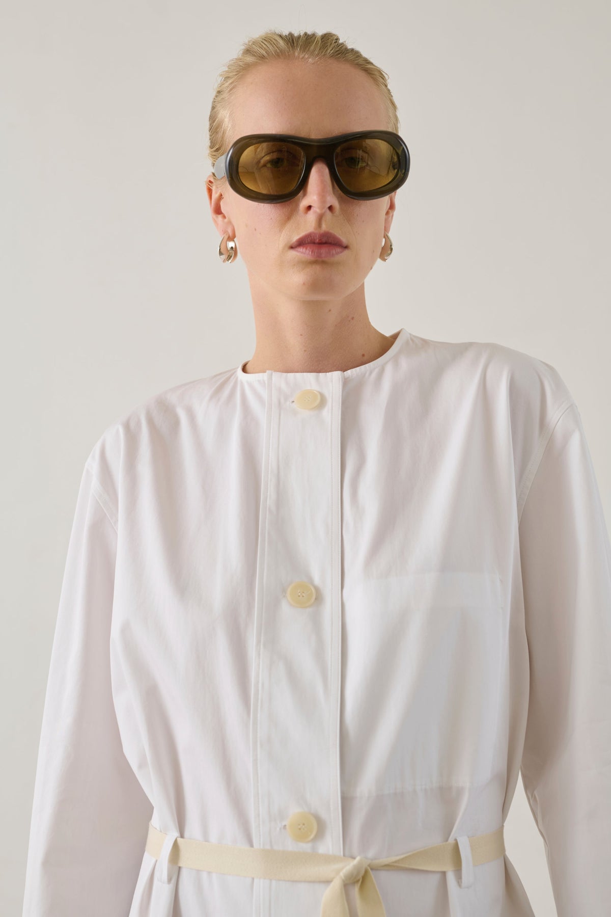 Robe chemise sans col