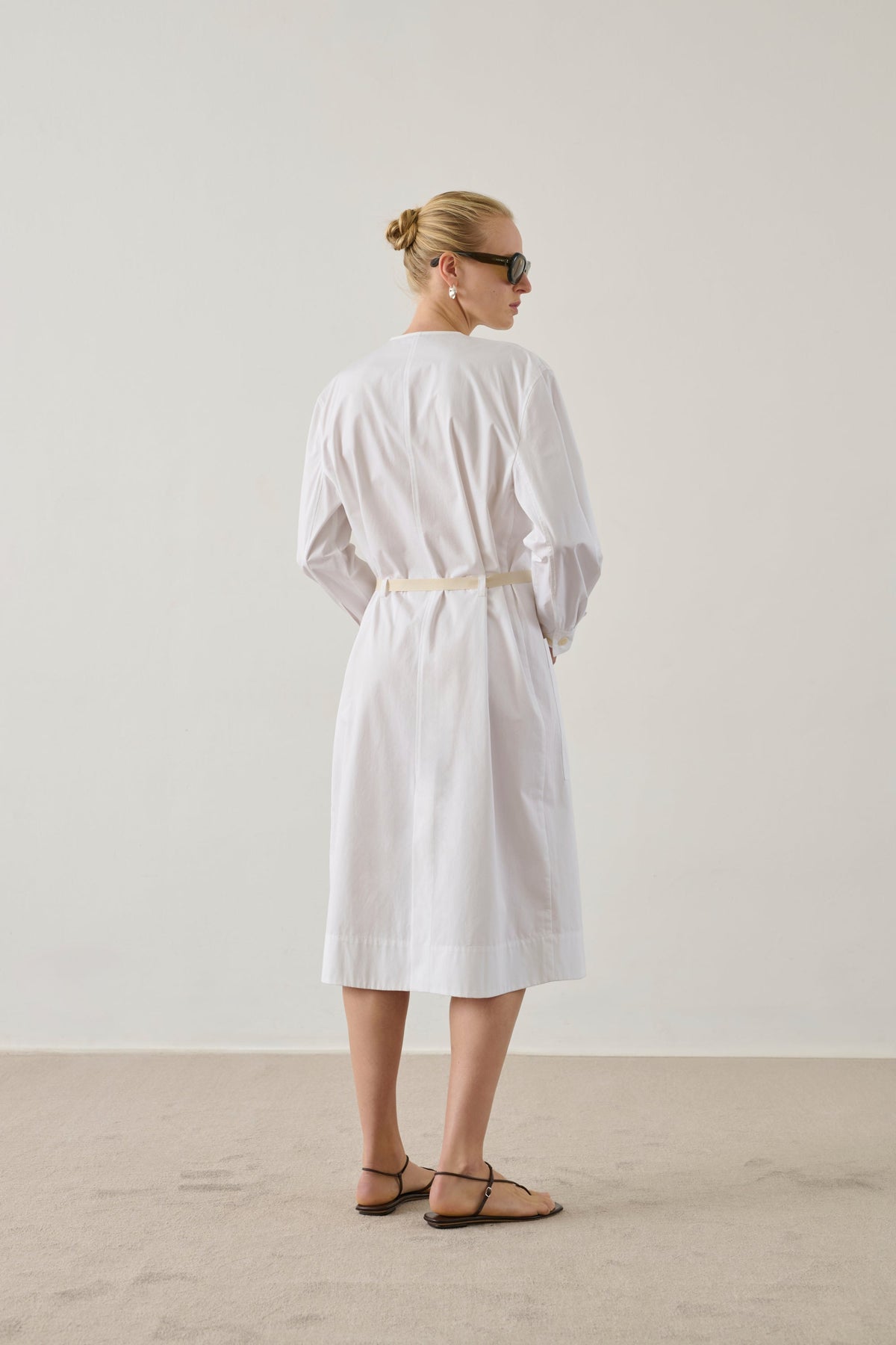Robe chemise sans col