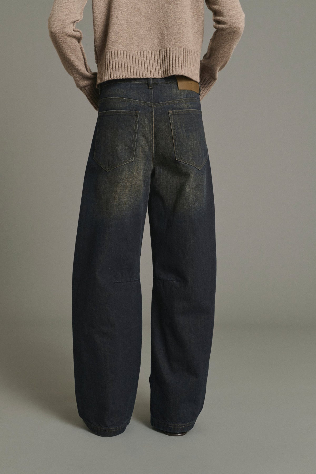 Jean coupe barrel en denim