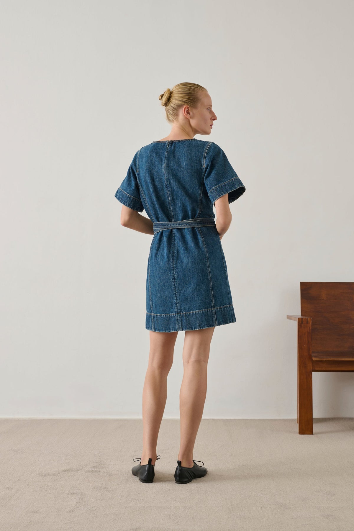 Robe courte en denim