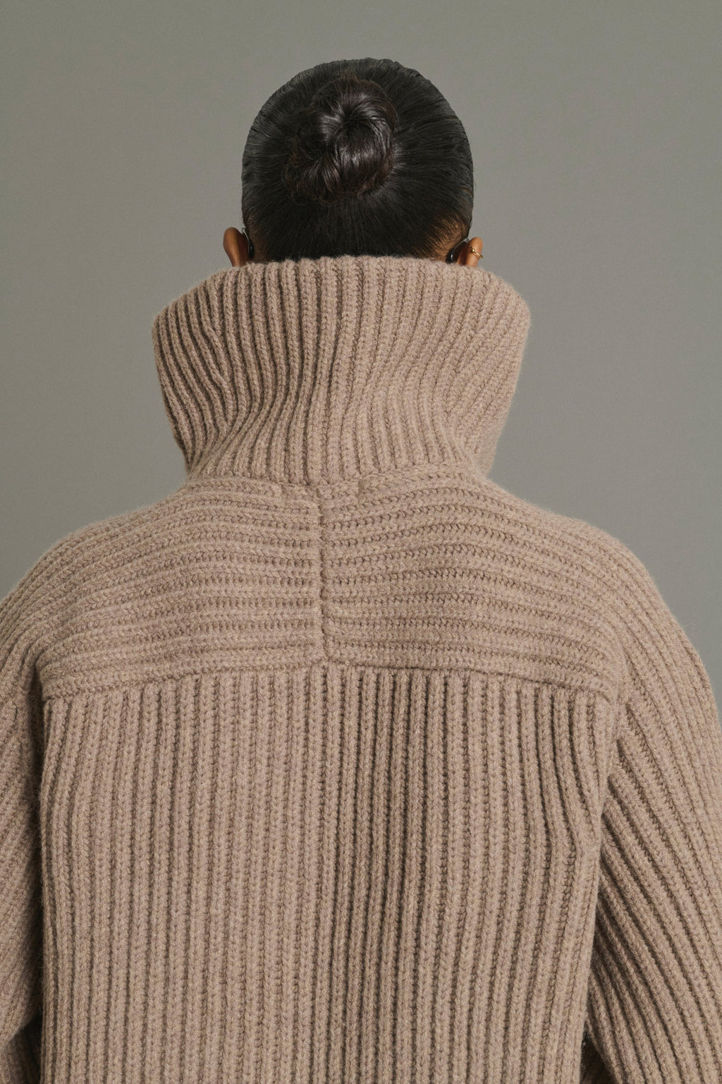 Cardigan oversize en côtes anglaises