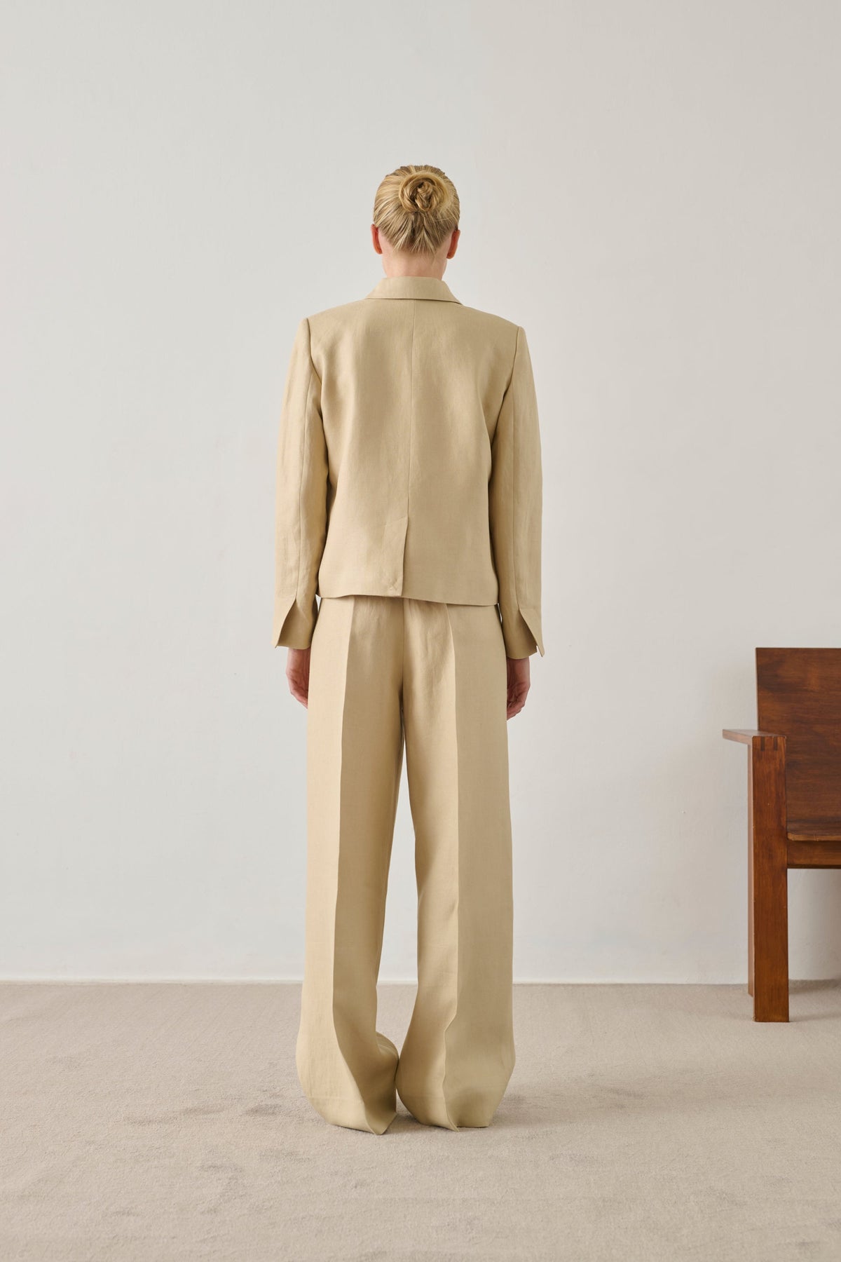 Veste cintrée en twill de lin