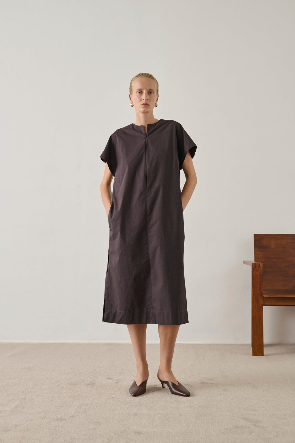 Robe avec débardeur en popeline