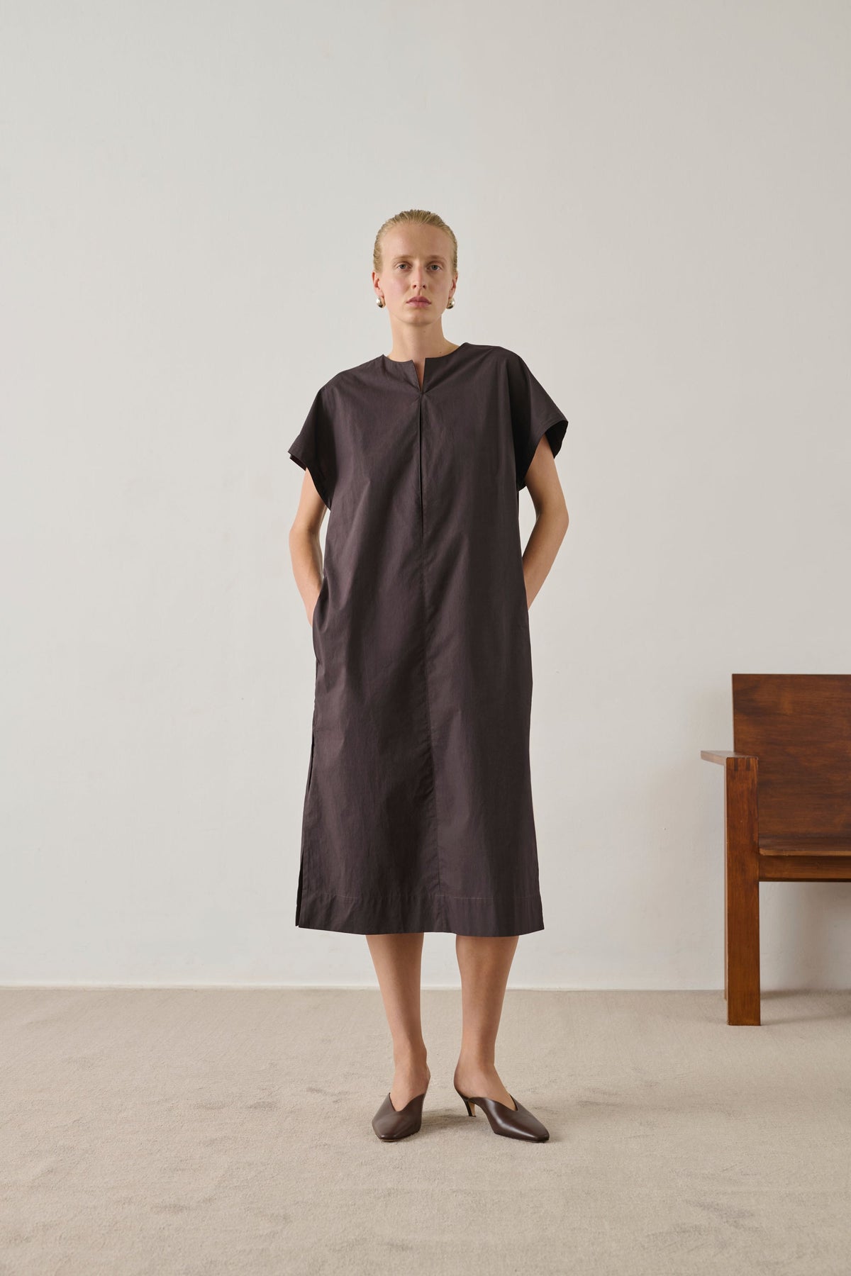 Robe avec débardeur en popeline