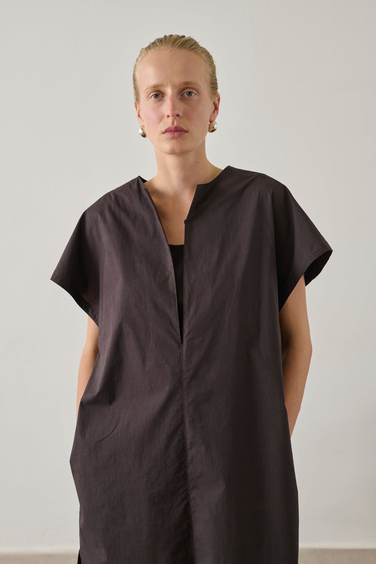 Robe avec débardeur en popeline