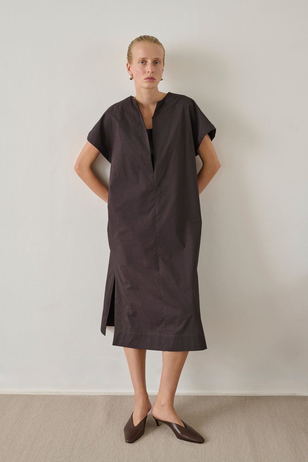 Robe avec débardeur en popeline
