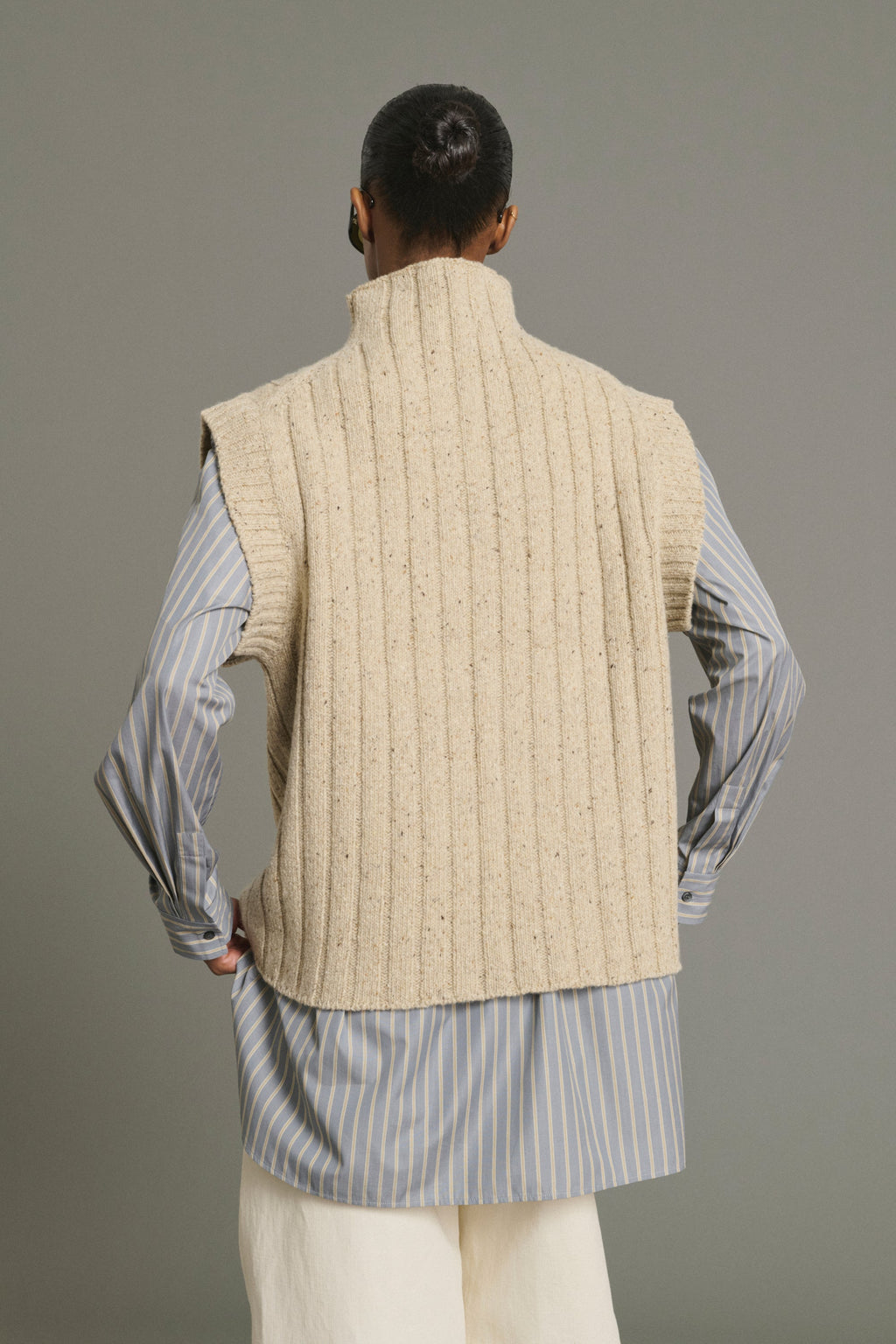 Débardeur moucheté à larges côtes
