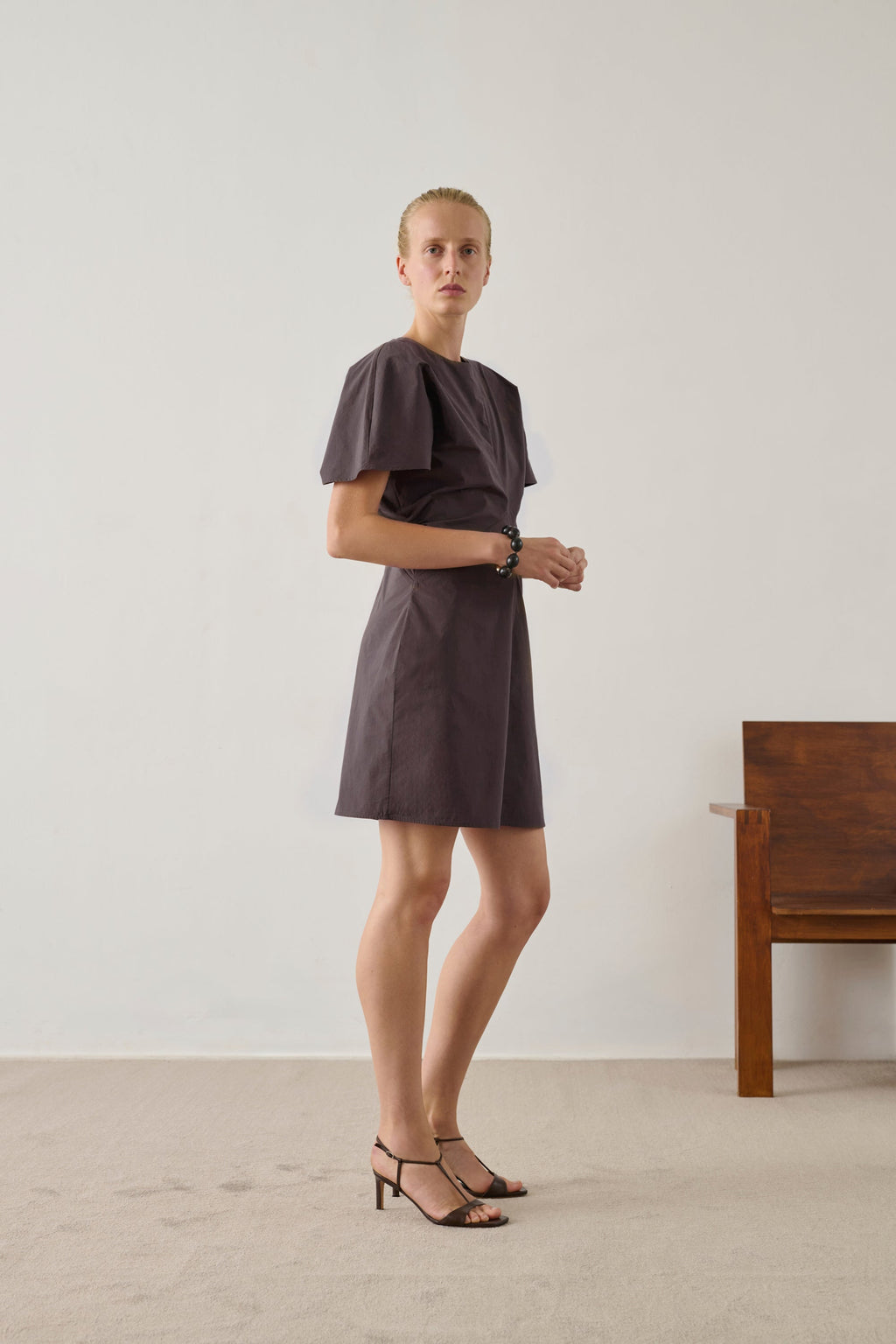 Robe courte en popeline