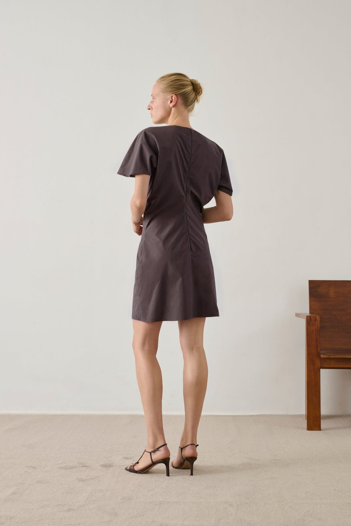 Robe courte en popeline