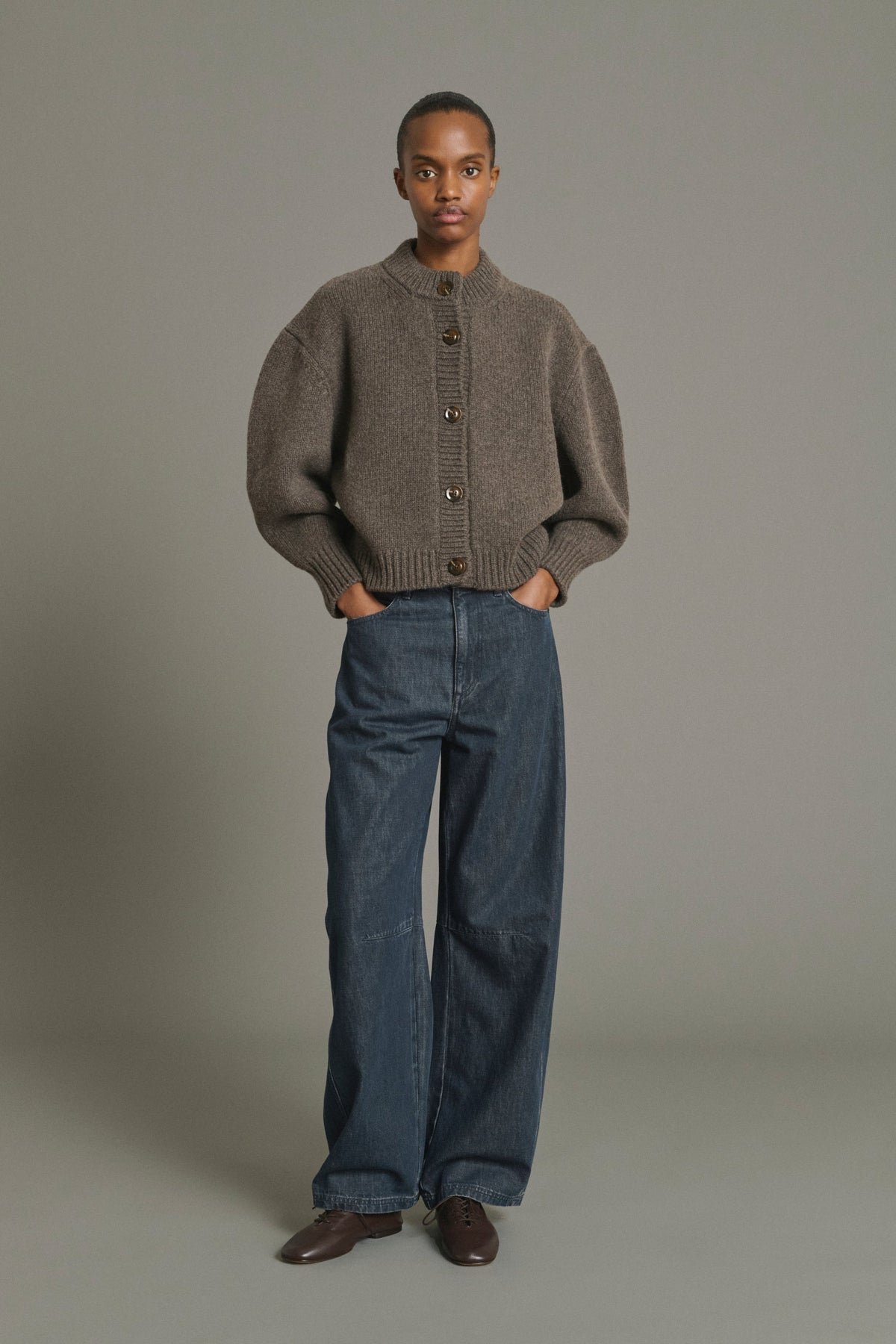 Jean coupe barrel en denim