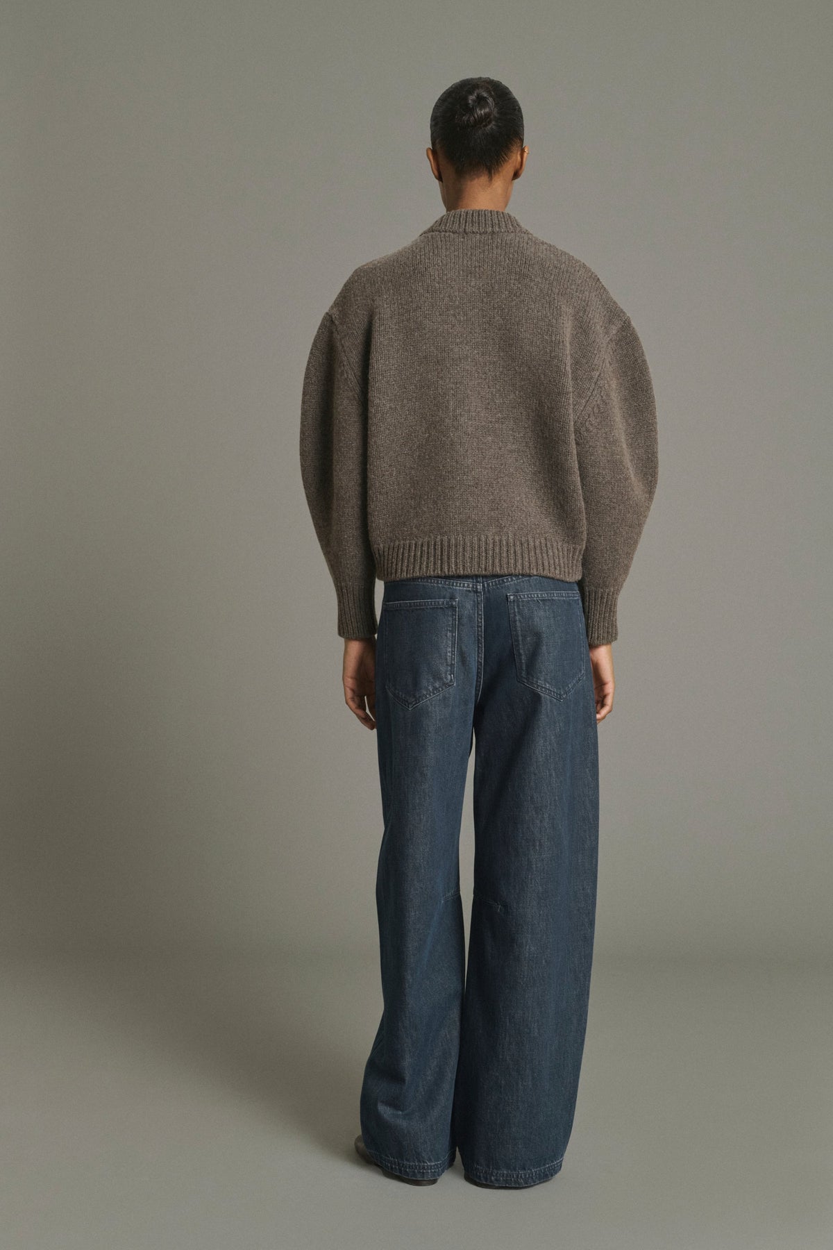 Cardigan boxy en laine compacte