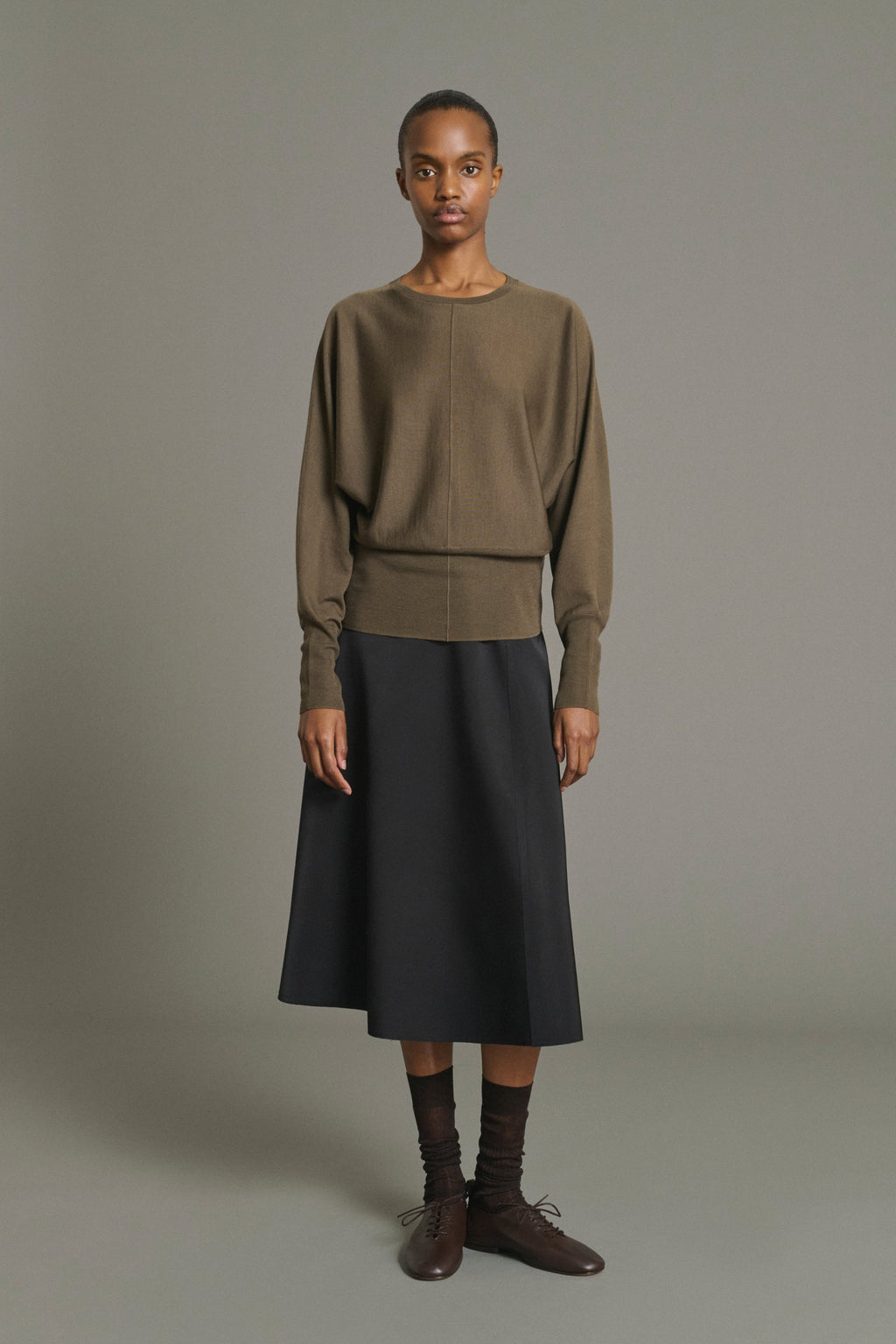 Pull fin à manches chauve-souris